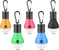 LED Camping Tent Lantern, Portable Outdoor Waterproof Emergency Light Bulb, Battery Powered with Clip Hook, Super Bright, for Hiking, Party，Camping, Fishing, Power Failure (5 Packs, Multi-Color)