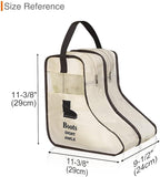 2 Pack Portable Boots Storage Bag, Beige Shoe Bags for Storage and Travel Dust Proof Travel Shoe Bags for Packing (Medium)