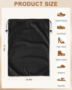 FantasyLife Shoe Bags for Travel, Washable Dust Bags for Storage & Packing, Flannel Shoe Pouch with Drawstring Closure for Purses, Handbags, Shoes & Toys (4, Black Beauty, 17.3"x12.6")
