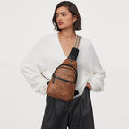 LATMAP Sling Bag For Women Faux Leather Small Casual Daypack Backpack Fanny Pack Crossbody Chest Bags Purse