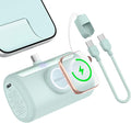 RORRY PalmGo Portable Charger, 10000mAh PD 22.5W Fast Charging Mini Power Bank with Built-in USB C Connector, 3-in-1 Battery Pack for iPhone 17/16/15 Pro/Max, Apple Watch Ultra/11/10/SE, iPad, Green
