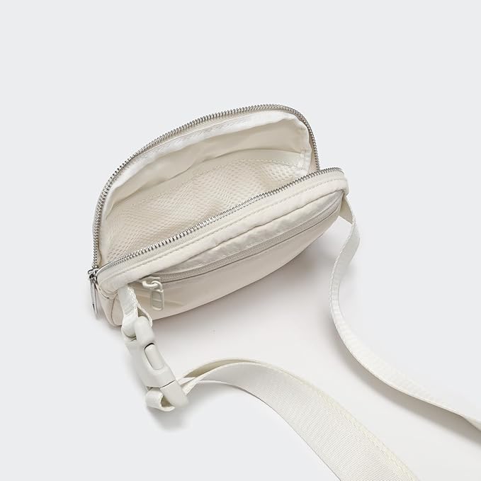 Pander Belt Bag for Women, Fashion Waist Packs, Crossbody Bags with Adjustable Strap (White Opal).
