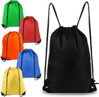 Drawstring Backpack 6Pcs Drawstring Gym Bags Black Draw String Bags Backpack for Sports, Gym, Travel, Swimming, Beach (6 Colors)