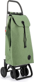 ROLSER I-Max Tweed 4 Wheel 2 Swivelling Foldable Shopping Trolley - Green