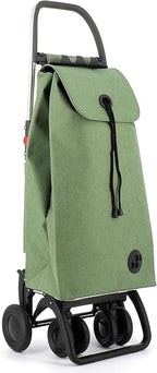 ROLSER I-Max Tweed 4 Wheel 2 Swivelling Foldable Shopping Trolley - Green