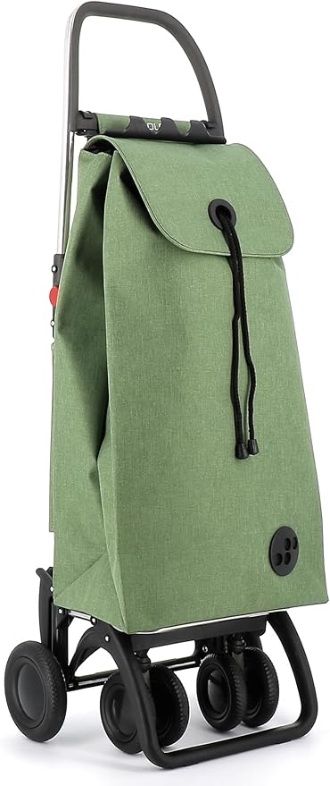ROLSER I-Max Tweed 4 Wheel 2 Swivelling Foldable Shopping Trolley - Green