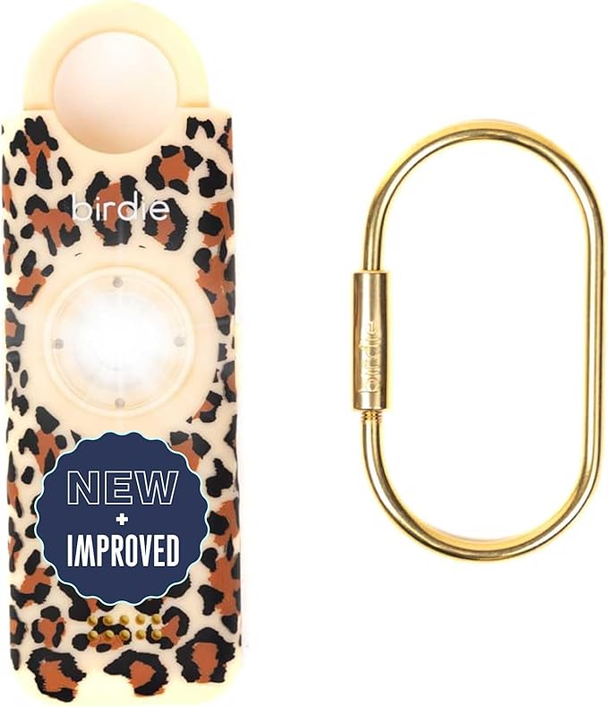 She’s Birdie 3.0 New Version – The Original Personal Safety Alarm for Women by Women–Loud Siren, Flash Light and Rechargeable Battery in a Variety of Colors (Cheetah)