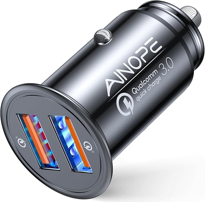 AINOPE USB Car Charger Adapter 45W, Cigarette Lighter USB Charger, Fast Car Charger for Android,[All Metal&Mini] QC 3.0 USB Adapter for iPhone 17 Pro Max 16e 16 15 14 Pro Samsung S26 S25 Mother‘s Day