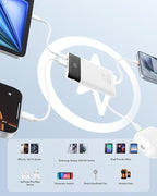 VEGER Portable Charger, Ultra Slim 22.5W Fast Charging with Built in Cable, Flight-Safe 10000mAh USB C Power Bank Battery Pack, Travel Essential Phone Powerbank for iPhone 17 16 Samsung S25 Google etc