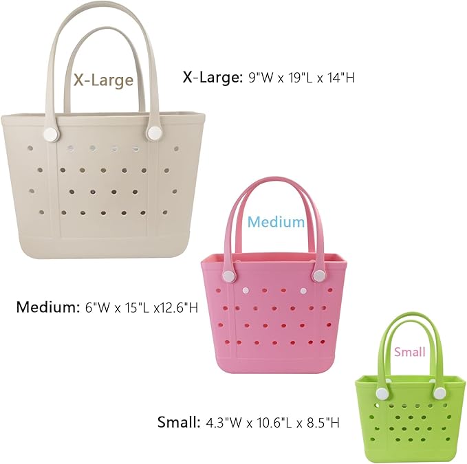 Lightweight Extra large Rubber Beach Bag Small mini Tote Bag for Gym Waterproof medium Open Handbag for Pool Sports