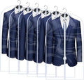 Clear Garment Bags for Hanging Clothes Travel (Set of 6) Suit Bags for Closet Storage Clothes Storage Bags Closet Cover for Open Closet with Zipper for Coats, Jackets, Shirts