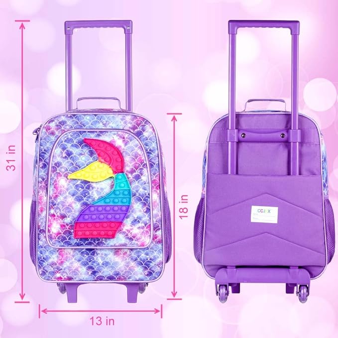 WZLVO Kids Luggage for Boys and Girls, Cute Dinosaur Unicorn Rolling Wheels Suitcase for Toddler Children