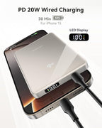 Kuulaa 0.5" Magsafe Portable Charger, 10000mAh Magnetic Power Bank & Slim Battery Pack - Qi2 Certified 15W Wireless Charging with 20W USB-C PD for iPhone 17/16/15/14/13/12 Pro/Air Series