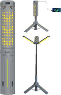 3000 Lumen Rechargeable LED Camping Lantern & Work Light, Telescopic Flashlight with Power Bank, 40" Height Adjustable, 360° Rotating, 6 Modes with Flame Effect for Emergency, Fishing, Outdoors