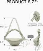 WESTBRONCO Puffer Fanny Packs for Women Small Crossbody Sling Bag, Nylon Quilted Belt Bag for Travel Hiking Running Waist Bag with Adjustable Strap