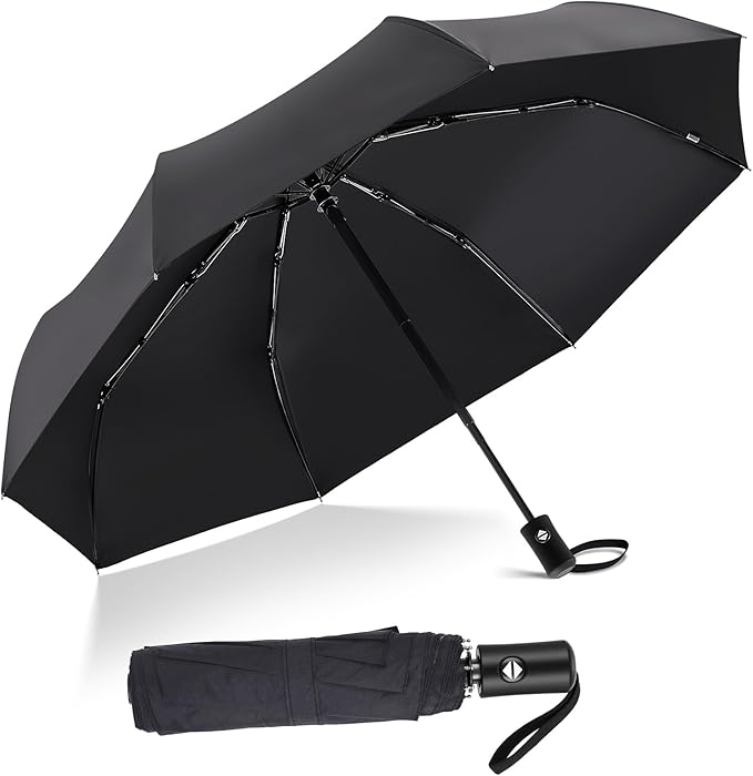 Amylove Windproof Travel Compact Umbrellas Bulk Wind Resistant Folding Auto Open and Close Rain Automatic Travel Collapsible Portable Umbrellas for Men and Women Gifts 4 Colors