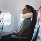 Memory Foam Neck Pillow Comfortable Travel Neck Pillow Neck and Head Support Lightweight Portable Airplane Travel Pillow for Sleeping, Traveling,Car, Train, Bus and Home Use Beige
