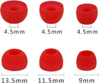 12 Pairs Silicone Replacement Earbud Ear Buds Tips Compatible with 3.8mm to 5.5mm Nozzle Earbuds Earphones, S/M/L White/Black/Silver/Red