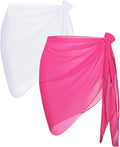 CHICGAL 2 Pieces Women Beach Sarong Bathing Suit Wrap Skirt Sheer Bikini Swimsuit Cover Ups for Swimwear