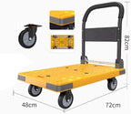 Folding Hand Truck, Platform Trolley with Swivel Wheels, Portable Flatbed Cart for Office Moves, Versatile Folding Dolly for Easy Transport