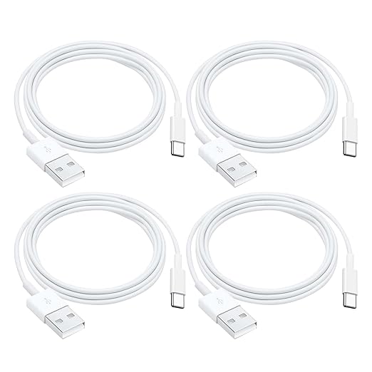 4 Pack Carplay USB A to USB C Cable for iPhone 16E 15 16, 16 Pro Max, 16 Plus Car Charger, iPad Pro 12.9/11, iPad 10 Generation, iPad Air 5 Generation/4 Gen, Mini 6 Generation Car Fast Charging Cord