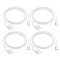4 Pack Carplay USB A to USB C Cable for iPhone 16E 15 16, 16 Pro Max, 16 Plus Car Charger, iPad Pro 12.9/11, iPad 10 Generation, iPad Air 5 Generation/4 Gen, Mini 6 Generation Car Fast Charging Cord