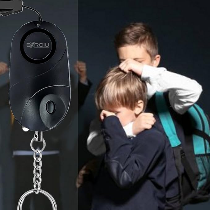 Personal Alarm Siren Emergency Self Defense Security with LED Lights Safety Alarm for Women Kids and Elders (Rose Gold + Black)