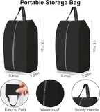 Shoe Bags for Travel Holds 4 Pair of Shoes, Shoe Storage Pouch with 2 Pack Portable Bags, Waterproof & Washable, Grey & Large