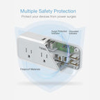 Multi Plug Outlet Extender, USB C Wall Charger, TESSAN Wall Plug Splitter with 5 Outlets and 3 USB, Electrical Power Expander with Surge Protector Spaced for Home Office Dorm Room