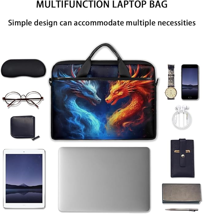 Laptop Shoulder Bag for Women Men, Waterproof Computer Case Messenger Bag Briefcase for Business Office Travel