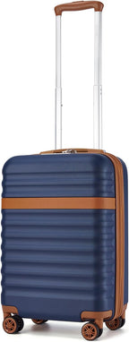 Kono Airline Approved Carry On Luggage 22x14x9 inches, with TSA Lock, 20 Inch Expandable Lightweight Hardshell Suitcase (Navy, Suitable for 1-3 Days of Travel)
