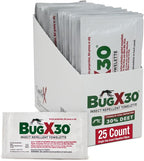 CoreTex Bug X 30 Mosquito, Tick, & Insect Repellent Wipes with 30% DEET - Pack of 25 Single-Use Bug Repellent Wipes for Up to 7 Hours of Reliable Protection Against 12 Types of Biting Insects