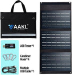 36W Foldable Solar Charger Portable Waterproof Panel Backpack Bag Quick Charging Power Station Compatible DC USB Tester Cables Port Cell Phone Pad Outdoor Camping Hiking