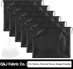 Q&J Fabric Co. 6 Pack Satin Dust Bags for Purses and Handbags - Purse Storage Organizer with Drawstring, Dustproof Travel Storage Pouches for Handbags, Shoes, Boots & Clothes (15.7"x19.7", Black)