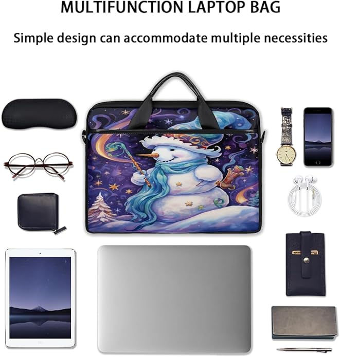 Laptop Shoulder Bag for Women Men, Waterproof Computer Case Messenger Bag Briefcase for Business Office Travel