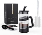 RAINBEAN Mini French Press Coffee Maker, 12 oz, Camping Coffee Press Pot, Small French Press, Tea and Frothed Milk Press (Black, 12 oz)