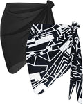 CHICGAL 2 Pieces Women Beach Sarong Bathing Suit Wrap Skirt Sheer Bikini Swimsuit Cover Ups for Swimwear