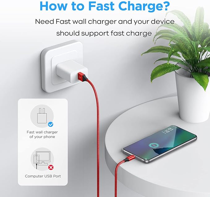 etguuds USB C Cable [20ft/6m], 1-Pack, Long USB-A 2.0 to USB-C Cable, Fast Charging Type C Charger Cord Nylon Braided for Samsung Galaxy Note, LG, Moto, Pixel, Switch, and Other USB C Devices