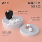 Vibes High Fidelity Ear Plugs - Invisible Earplugs for Music Concerts, Musicians, Motorcycles, Airplanes, Raves, and Work - Noise Reduction and Hearing Protection - Fits All Ears - Orange