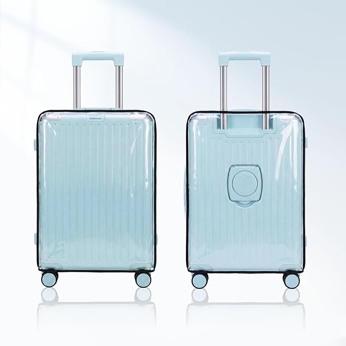 Krute Disassembly-Free Suitcase Cover 20 inch Luggage Cover PVC Waterproof Dustproof Anti-Scratch Transparent Travel Suitcase Protectors