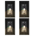 PD USB Outlet with Light,20W Power Delivery USB Receptacle with Night Light, 20A Tamper-Resistant Wall Outlet, Fast Charging Type A & USB-C Charger for Smartphones, Laptops, Tablets (4, Black)