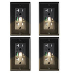 PD USB Outlet with Light,20W Power Delivery USB Receptacle with Night Light, 20A Tamper-Resistant Wall Outlet, Fast Charging Type A & USB-C Charger for Smartphones, Laptops, Tablets (4, Black)