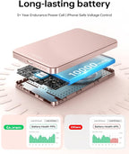 ULiXWH 10,000mAh for MagSafe Power Bank Ultra Slim, Magnetic Wireless Charger with USB-C Cable, Fast Charging Portable Battery for iPhone 17 Pro Max/17 Pro/Air/16/15/14/13, Rose Gold