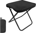 Portable Folding Camping Stool - 1.4Lbs Ultra Lightweight, 220Lbs Heavy Duty, Reinforced Steel Frame, Quick Deploy for Hiking Fishing Camping & Outdoor Events (Black)