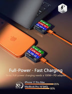 LISEN USB C to USB C Cable, 240W C to C Cable Fast Charging [3.3 FT, 2 Pack] Type C Charger Fast Charging USBC to USBC Cable for iPhone 17 16 15 Pro Max iPad MacBook Neo Air Pro Samsung S26, Orange
