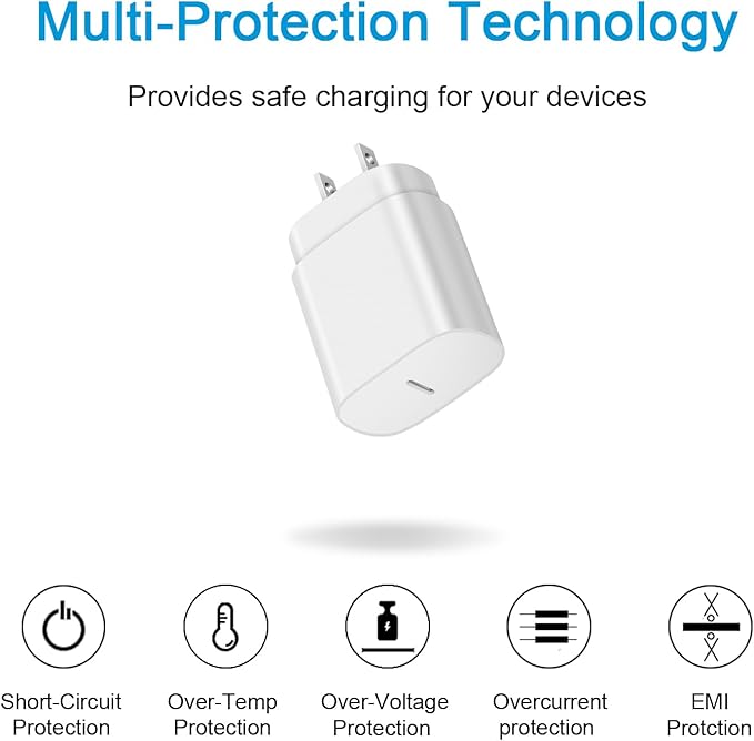 Type C Charger Fast Charging for iPhone 17 16 15,USB C Samsung Chargers Block 25W Super Fast Chargers for Samsung Galaxy S25/S24 S23 S22 S21/iPhone Air/17/17 Plus/17 Pro Max/16 Pro Max/15 Plus(White)