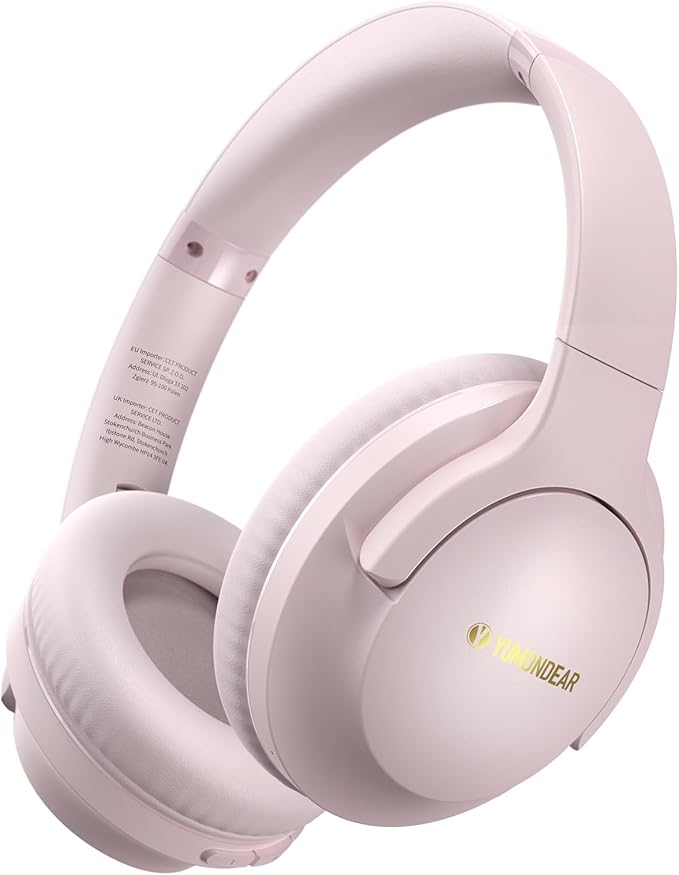 YUMONDEAR Bluetooth Headphones Over Ear, 80 Hrs Playtime Wireless Headphones with ENC Mic, Deep Bass EQ, Foldable Comfort for Travel, Gym & Commuting, Stocking Stuffers