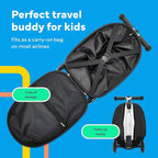 Lascoota Scooter Suitcase - Foldable 2-in-1 Luggage - LED Light Wheels & Lightweight Carry Luggage - Overhead-Ready Carry Suitcase for Kids - Ice Cream, 17.3 x 12.4 x 8.7 in