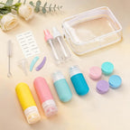 17 Pack Travel Bottles for Toiletries, TSA Approved Leak Proof Silicone Travel Containers for Toiletries with Label-Dopamine Color