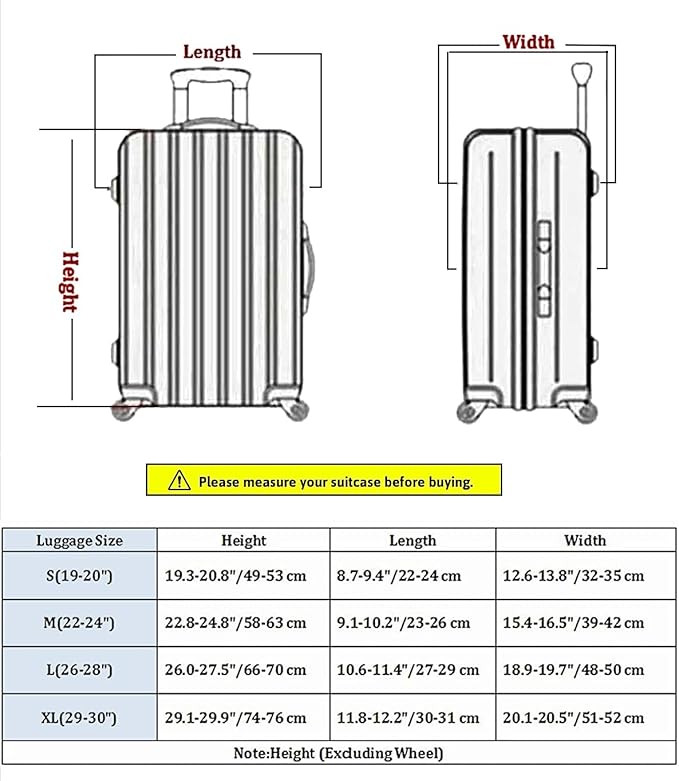 Travel Trolley Case Cover Protector Suitcase Cover 22"-24" Trolley case Luggage Storage Covers for Men Women, Retro